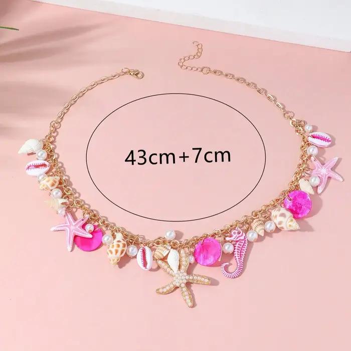 1 perle coquille étoile de mer hippocampe pendentif collier bohème station bord de mer