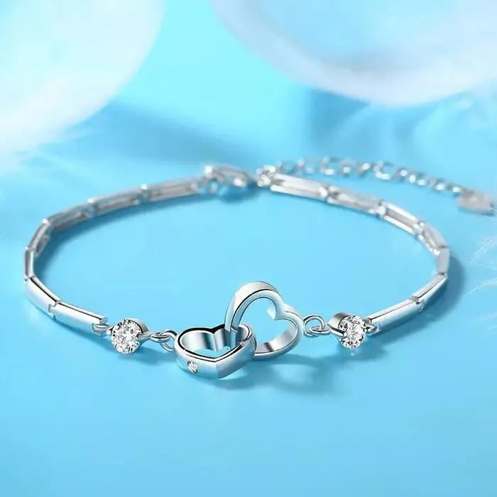 Bracelets et Joncs en Argent Sterling 925 avec Breloques pour Femme