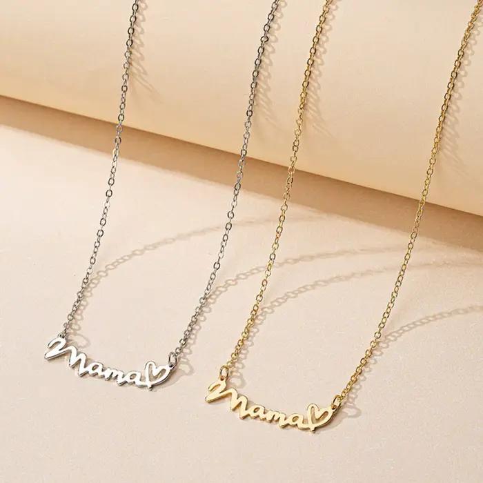 Collier pendentif lettre maman fête des mères pour femmes