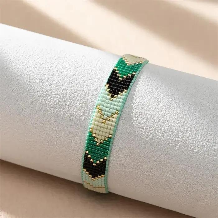 ALIYA MIYUKI Bracelets cadeau de fête des mères tissage perles flèche verte accessoires personnalisés mode bohême printemps bijoux
