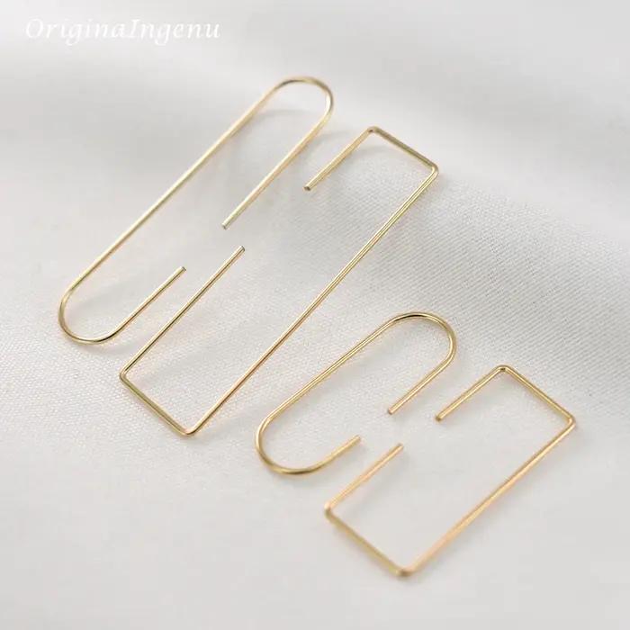 Boucles d'oreilles minimalistes en argent faites à la main pour femmes, bijoux remplis d'or, Boho Oo