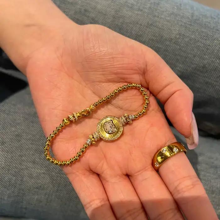 Bracelet Créatif Amusant Incrusté de Cristal et de Zirconium Blanc pour Femme Occasions Spéciales Engagement Fantaisie Stylistique