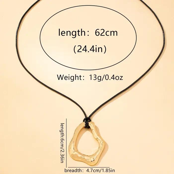 Collier Geometrique Punk Femme Metal Jaune Clair Style Rock Hip Hop Occasions Speciales