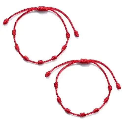 Bracelet Rouge Tressé Main Protection Amoureux Occasions Spéciales Pour Femme Homme Couple