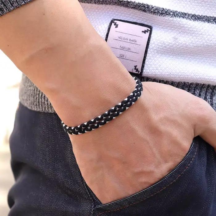 Bohème 100% coton corde Bracelet hommes femmes bohême fait à la main Macram Braslet réglable LGBT Brazalete plage accessoires cadeau