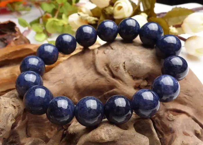 Bracelet en saphir bleu naturel pour femmes et hommes, grandes perles rondes, extensible, occasion spéciale, soirée, élégance, bijou rare, style moderne, cristal et pierre principale, bijoux de luxe, cadeau spécial