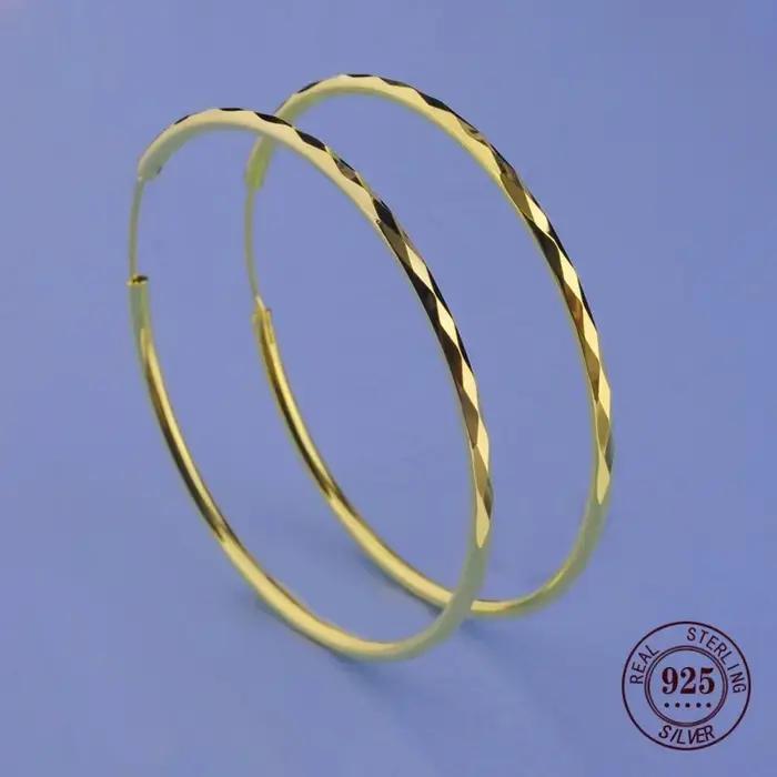 Boucles d'oreilles créoles plaquées or 18 carats pour femmes