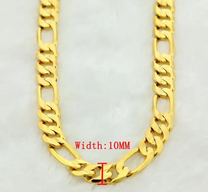 Bijoux de collier de chaîne pour hommes de couleur or pur