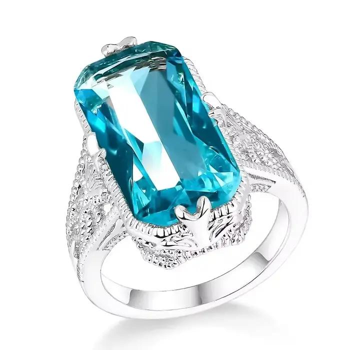 Bague en argent Sterling 925 pour femmes, avec Citrine ajourée, pierres précieuses de luxe, bijoux de mariage, bagues en argent 925 pour femmes