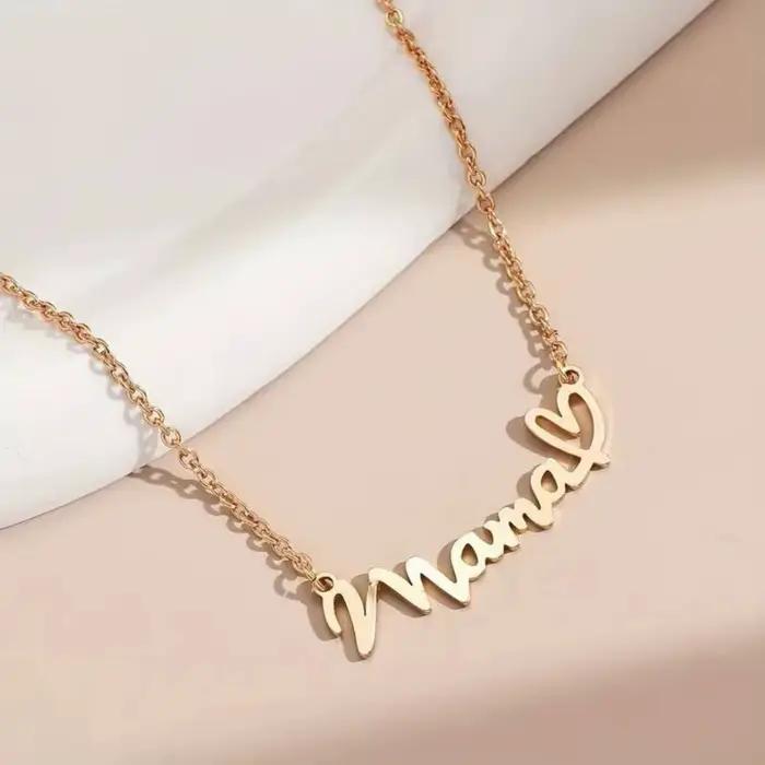 Collier pendentif lettre maman fête des mères pour femmes