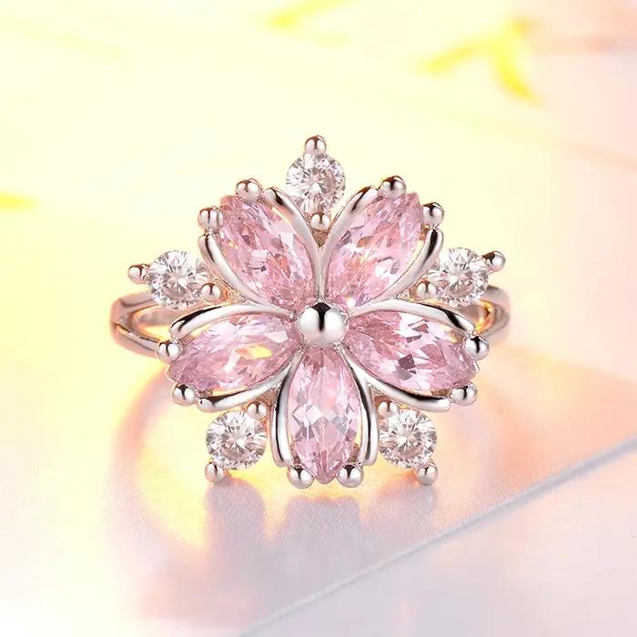 Bagues de fiançailles princesse Sakura élégantes pour mariée