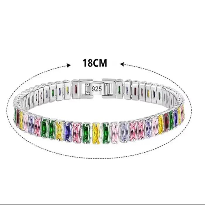 Offres spéciales 925 Bracelet en argent Sterling couleur Noble cristal main pour les femmes charme mariage concepteur bijoux cadeau fête 18 cm