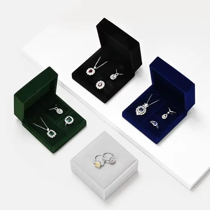 Boîte à bijoux en velours pour rangement et protection de bijoux, cadeau d'anniversaire ou mariage, collection personnelle, organisation et exposition de bijoux