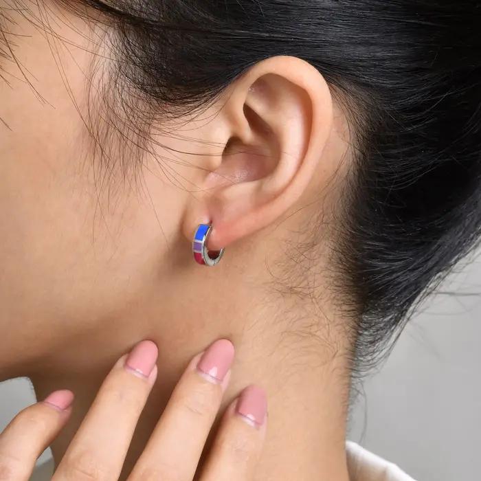 Petites boucles d'oreilles créoles unisexes pour hommes et femmes