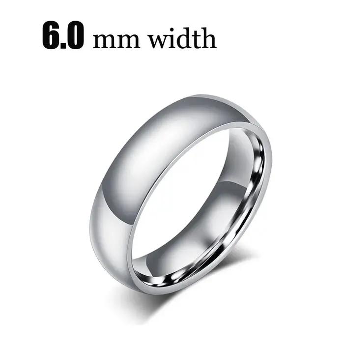Bague de mariage classique en acier inoxydable pour femme, bijoux de fiançailles, document en or lisse, 2mm, 4mm, 6mm, 8mm