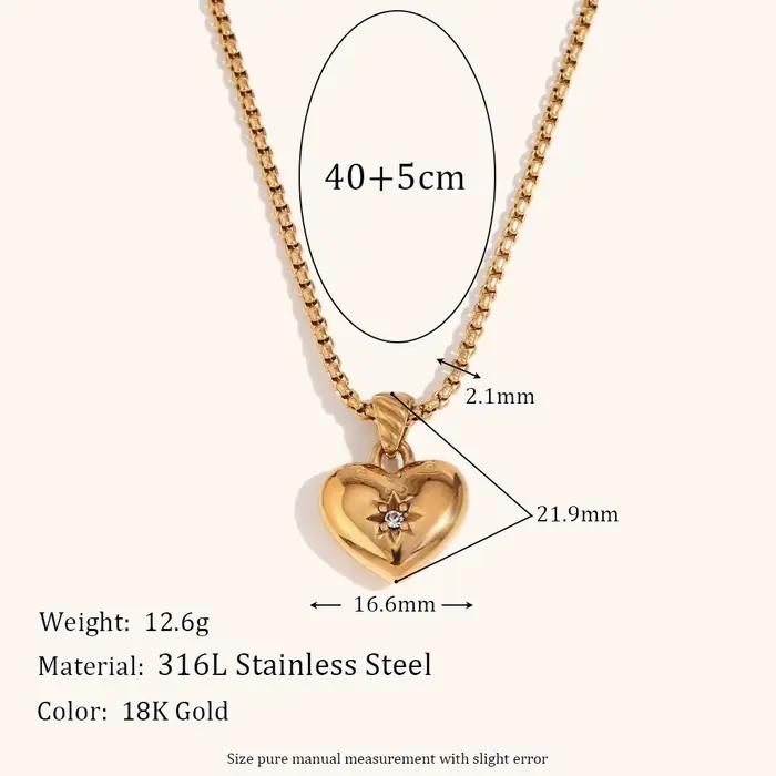 La. Muses Square Pearl Design Collier pour femme, Acier inoxydable, Pendentif Coeur, Melon Executive