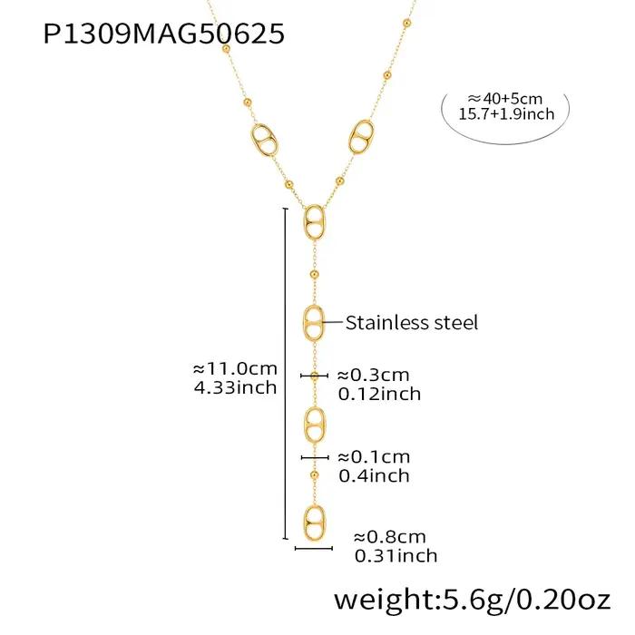 Nivora mode longue chaîne en acier inoxydable colliers pour femmes PVD véritable plaqué or métal femme collier fête Banq