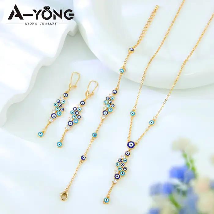 Ensemble de bijoux de mode de dubaï plaqué or 21 carats