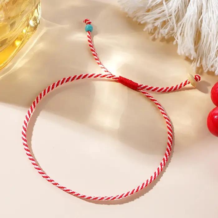 Shinus – Bracelet de la série Martis Super Simper en bois et perles turquoise synthétiques