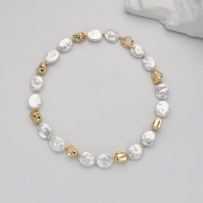 Collier baroque en perles d'eau douce naturelles pour femmes et filles élégantes bijoux de fête quotidienne cadeau d'occasion spécial