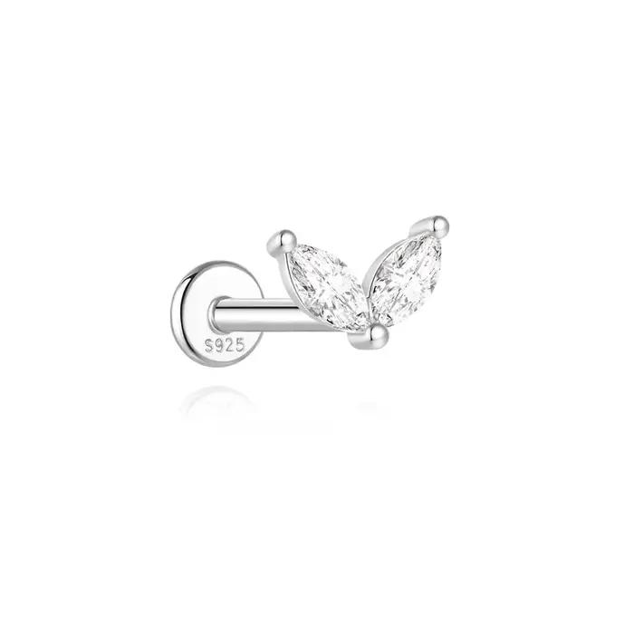 Aide Moissanite diamant boucles d'oreilles pour femmes original 925 en argent Sterling vis arrière