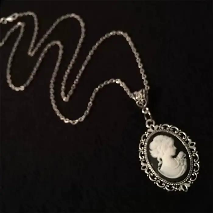 {100% neuf} 1 pièce Collier ras-de-cou vintage victorien sculpté avec pendentif beauté pour femmes et filles, collier camée, bijoux gothiques
