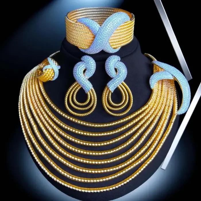 Missvikki – accessoires de mariée originaux, collier, boucles d'oreilles, bracelet, bague, ensembles de bijoux de luxe, chaînes multiples pour femmes, spectacle de mariage