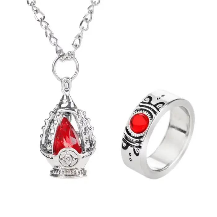 Ensemble complet de bijoux Magic Girl Anime, collier, bague et carte avec pendentif petit cercle Sou