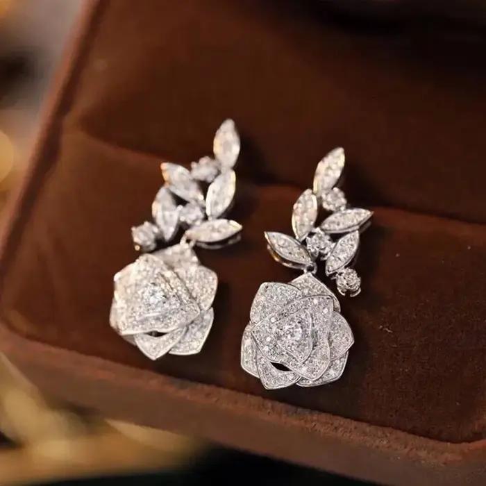 Boucles d'oreilles pendantes en argent sterling 925