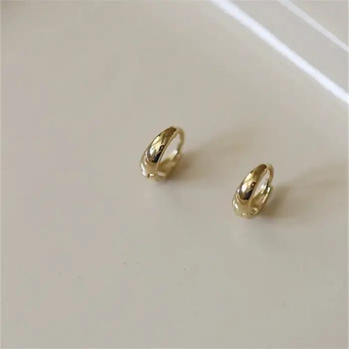 Boucles d'oreilles en argent Sterling 925 plaqué or 14k, bijoux géométriques simples et brillants po