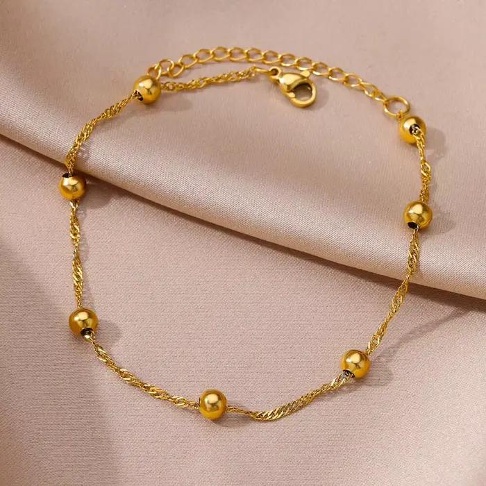 Bracelets de cheville en acier inoxydable pour femme