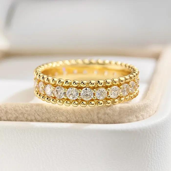 Bague en argent Sterling 925 pour femmes, classique, magnifique, Simple, ronde, en Zircon, pour fiançailles, mariage, luxe, haute qualité, bijoux fins