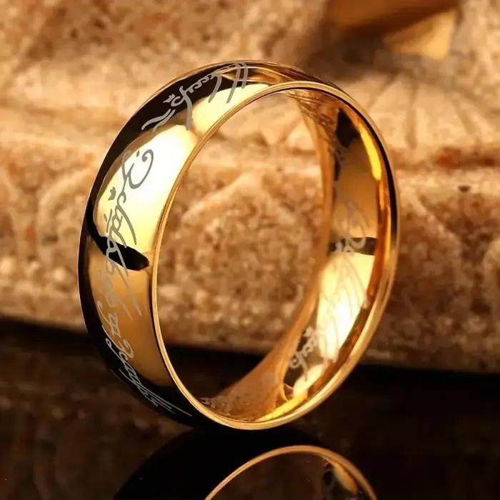 Bagues de mariage en acier inoxydable pour Couples, gravure Laser exquise, bijoux de film à la mode