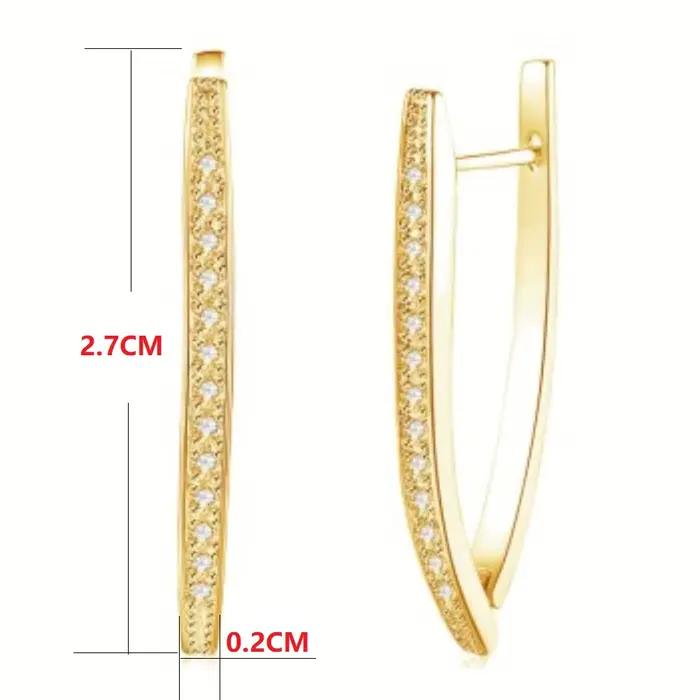 Boucles d'oreilles couleur or pour femmes, décoration de mariage, Design délicat, bijoux en cristal