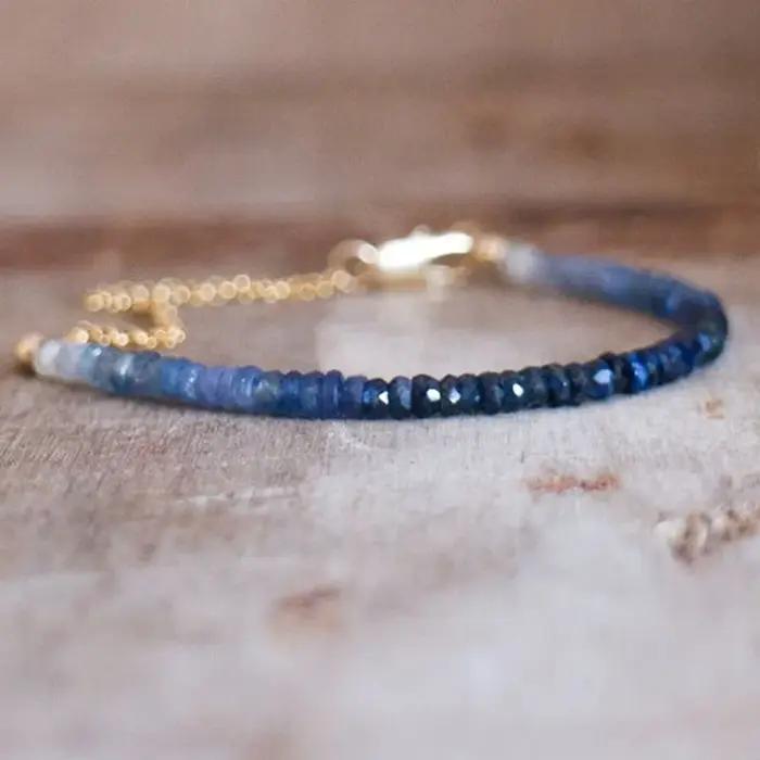 Bracelet en labradorite saphir acrylique pour femmes avec fermoir homard et réglage paramètres de pavage occassions spéciales
