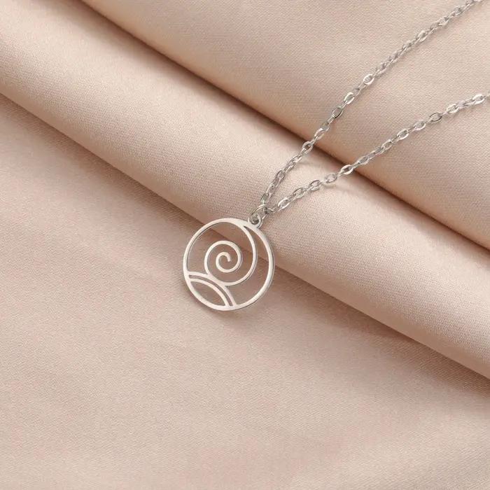 Collier avec pendentif éléments d'air eau et feu en acier inoxydable pour femmes occasions spéciales partys anniversaires mariage engagement