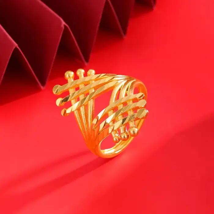 Bague en or 18 carats pour femmes, style classique, mariage, anniversaire, port quotidien, cadeau pour occasions spéciales