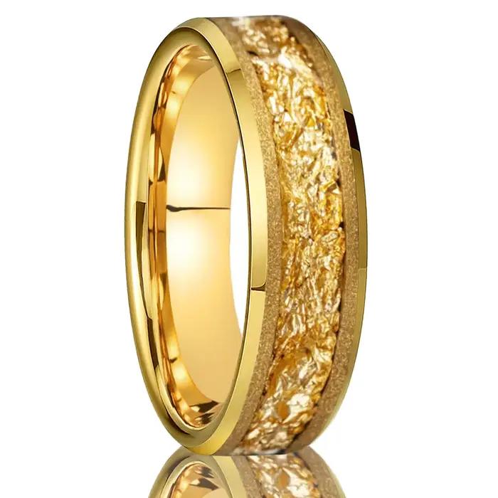 Bague en carbure de tungstène doré