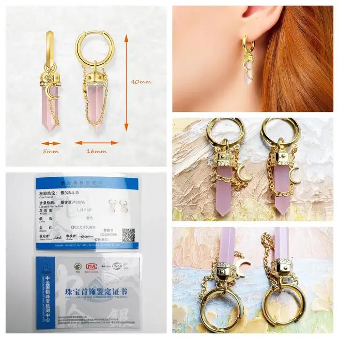 Boucles d'oreilles créoles au design hexagonal, bijoux fins européens pour femmes et hommes, cadeau