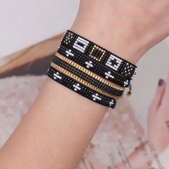 Ensemble de bracelets de perles de riz réglables