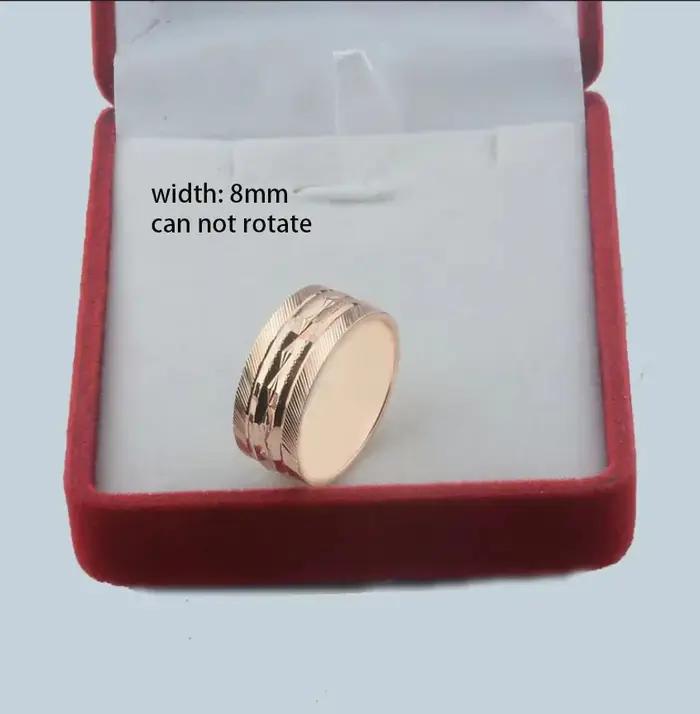 Bagues rondes rotatives pour femmes, 6mm de large, couleur or Rose 585, bijoux de fête pour Couple,