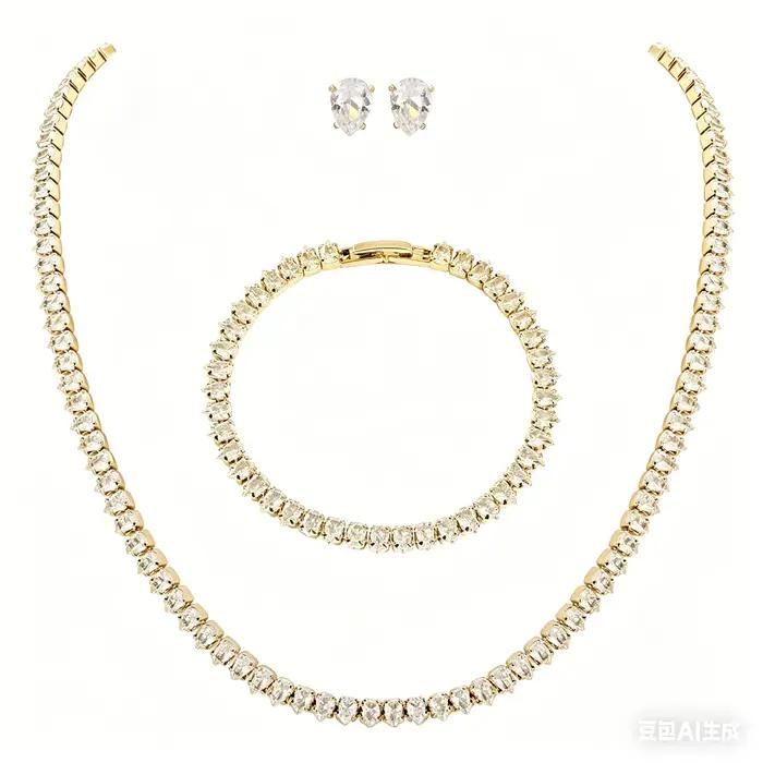 Parures de bijoux de luxe en zircon pour femmes