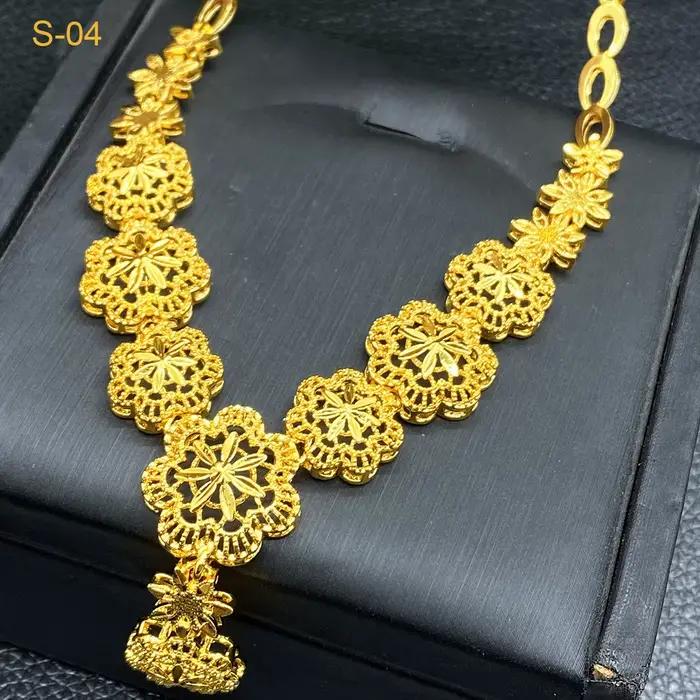 Ensemble de bijoux de luxe en plaqué or 24 carats pour mariage et cérémonies bohèmes femmes occasions spéciales
