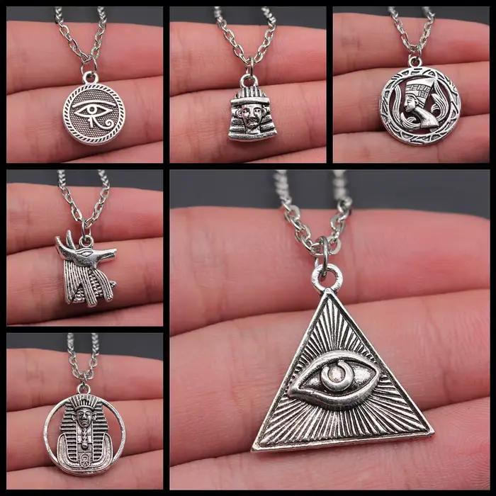 Collier pendentif croix égyptien en alliage de zinc pour femmes style vendange occasions spéciales