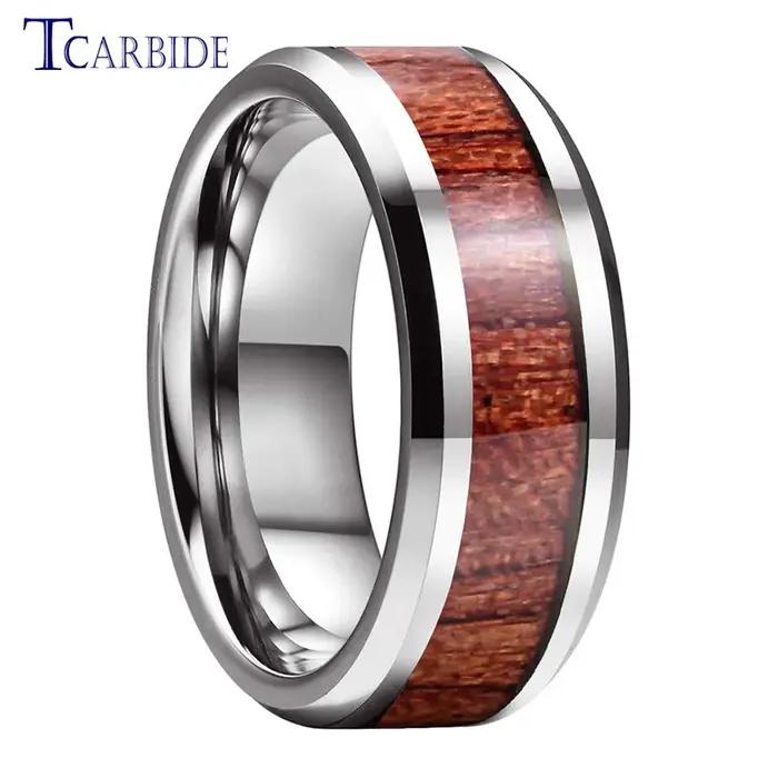 Bague de mariage en tungstène 8 mm pour homme et femme