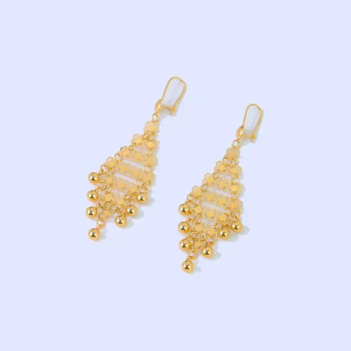 Ensemble de bijoux de mariage en or avec pompon de dubaï