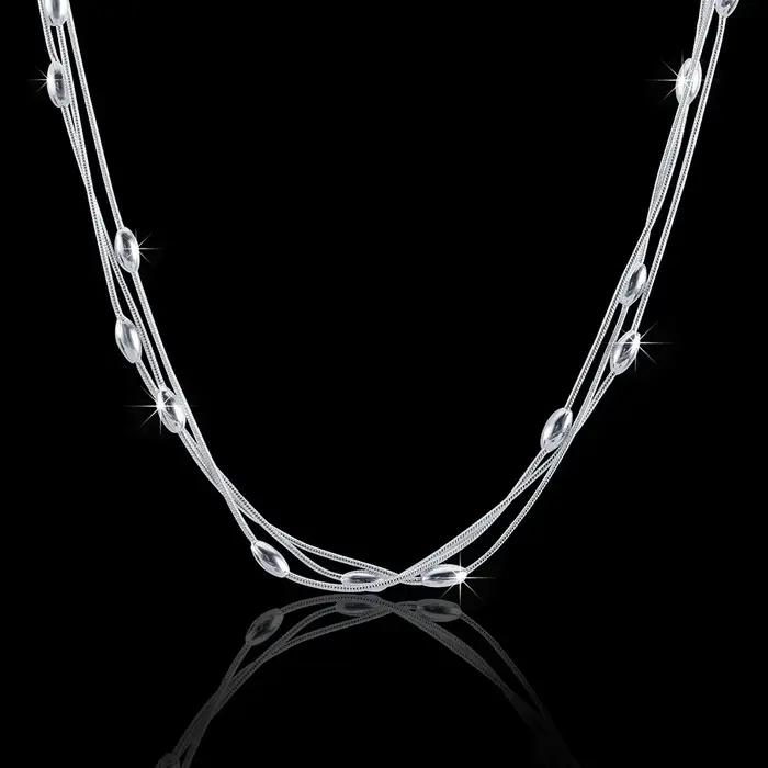 Collier de perles en argent sterling 925 pour femmes, accessoires de luxe, à la mode, pour fête de m