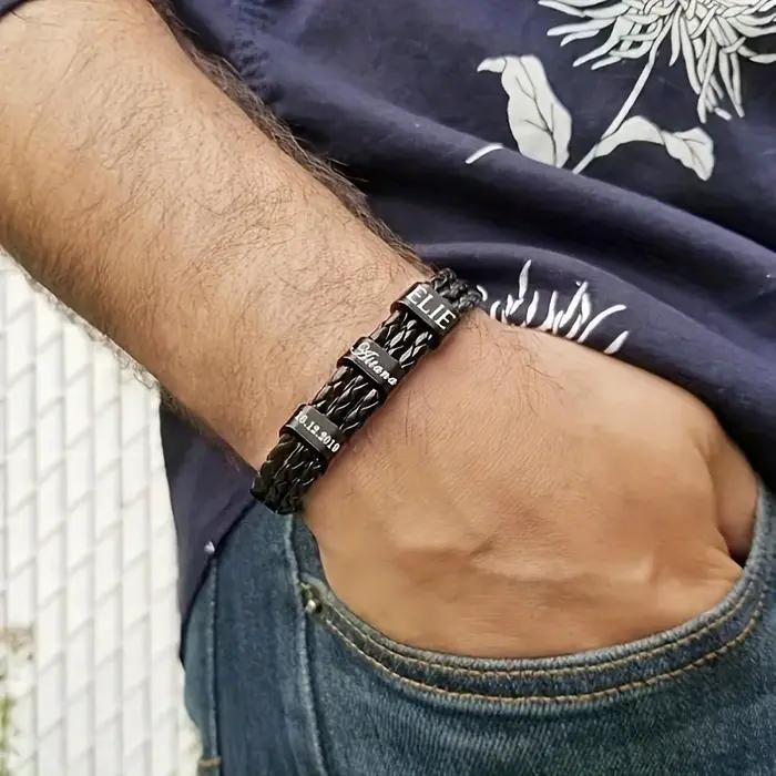 Bracelet personnalisé en acier inoxydable pour hommes