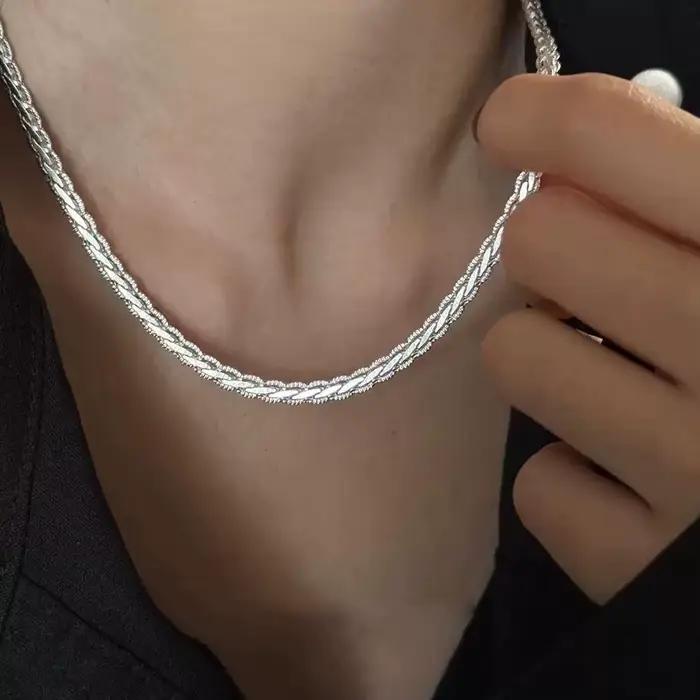 Collier en argent regardé S925 pour femme, pendentif minimaliste, colliers de la présidence, charme classique Kendning, cadeau d'anniversaire, mode