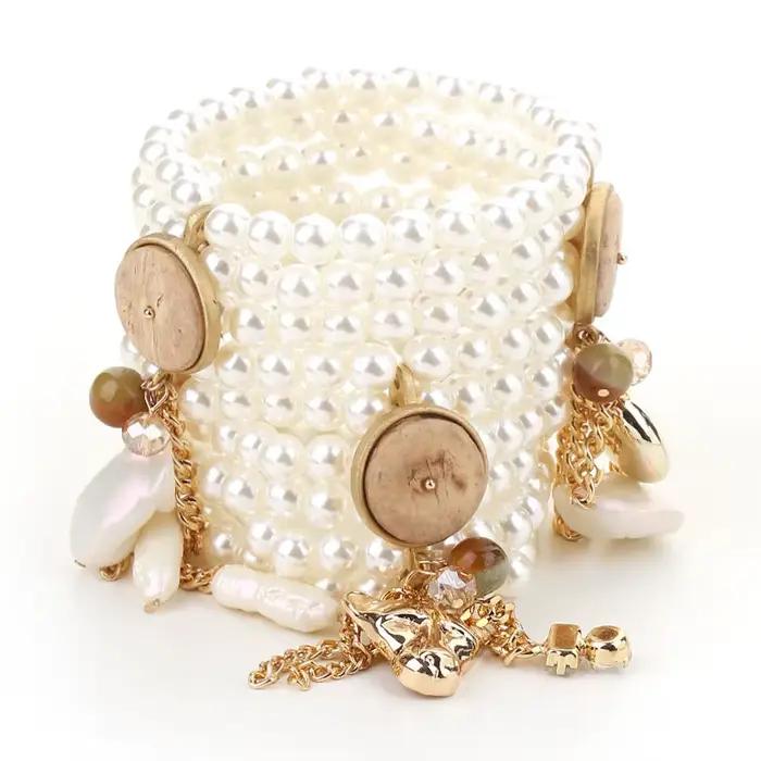 Ensemble de bracelets de perles dorées pour femmes, bijoux de cheville faits à la main, accessoires